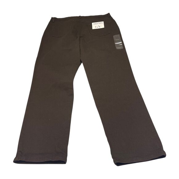 Gloria Vanderbilt Amanda Jeans Womens 12S Black Denim Slim Fit High-Rise Zip Fly - Picture 2 of 9